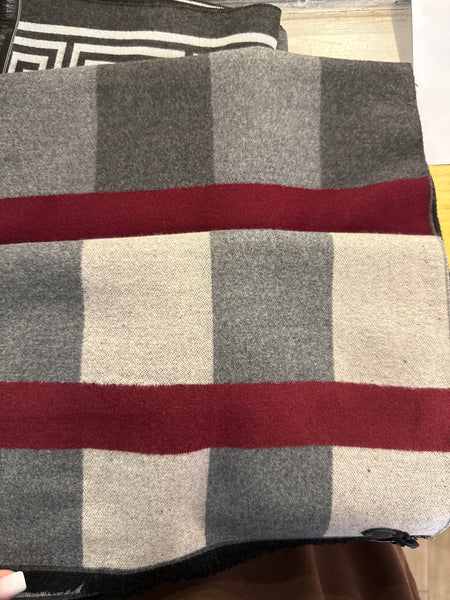 Bufanda Roberto línea roja/ burdeo