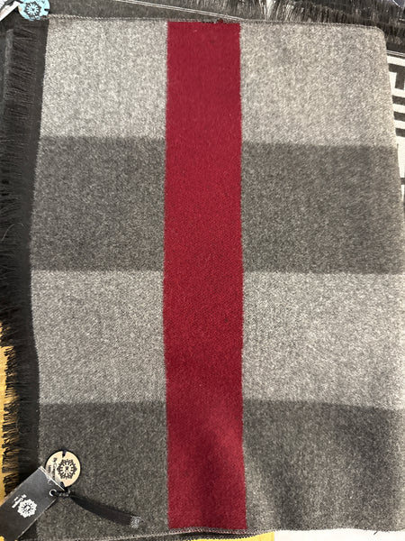 Bufanda Roberto línea roja/ burdeo