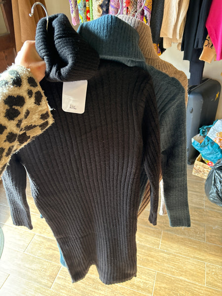 Vestidos de lana largos con cuello
