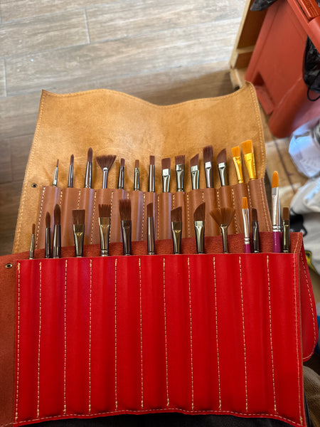 Estuches de cuero 14 pinceles