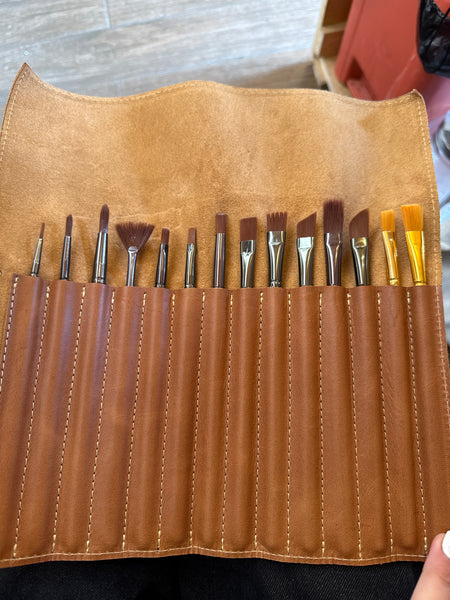 Estuches de cuero 14 pinceles